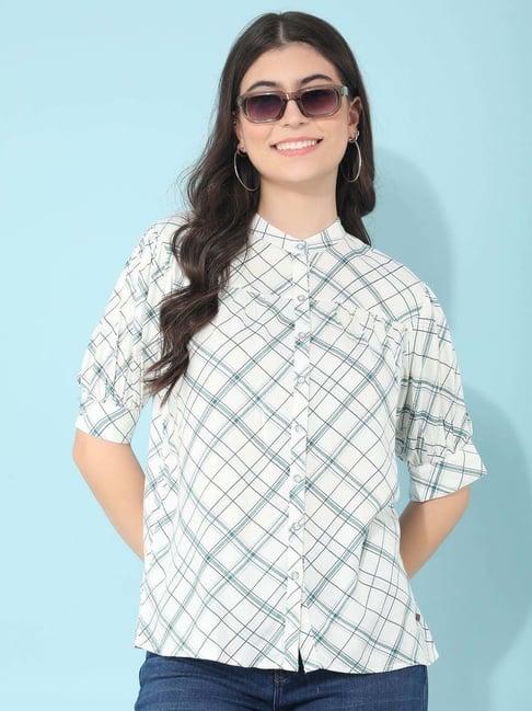 crimsoune club white chequered shirt