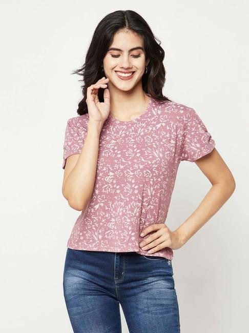 crimsoune club pink floral print top