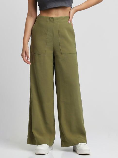 forever 21 olive regular fit mid rise pants