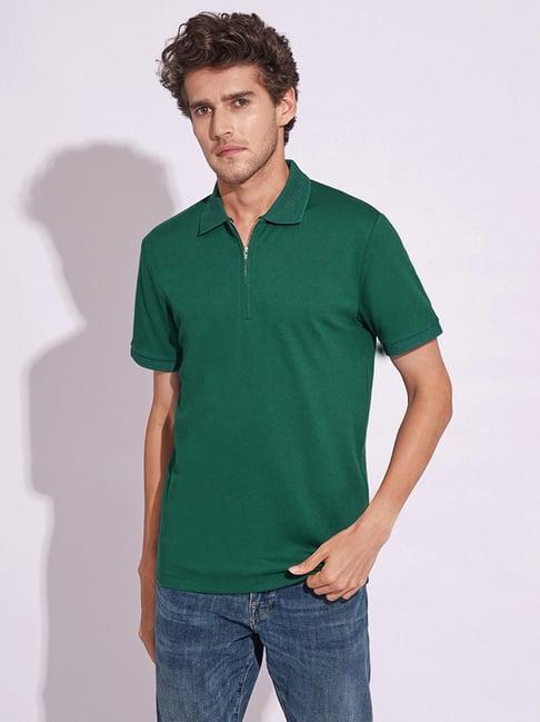 selected homme green slim fit polo t-shirt