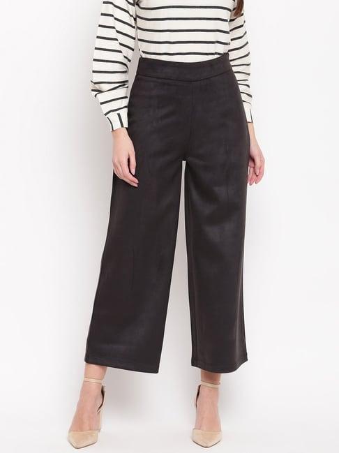 marie claire women black colour solid culottes