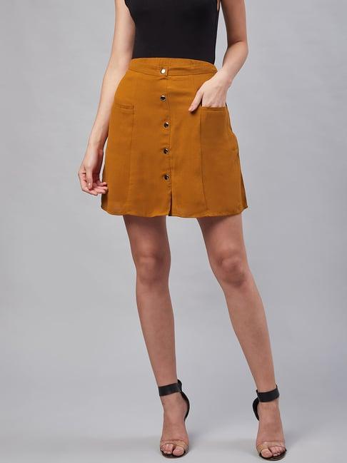 carlton london mustard mini skirt