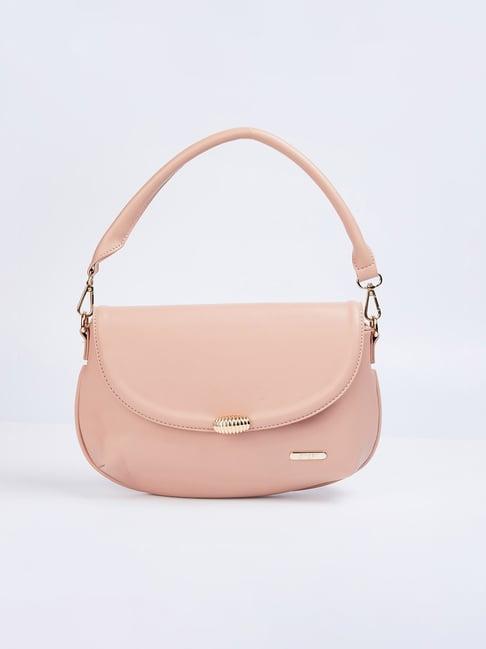 ginger by lifestyle pink solid shoulder handbag