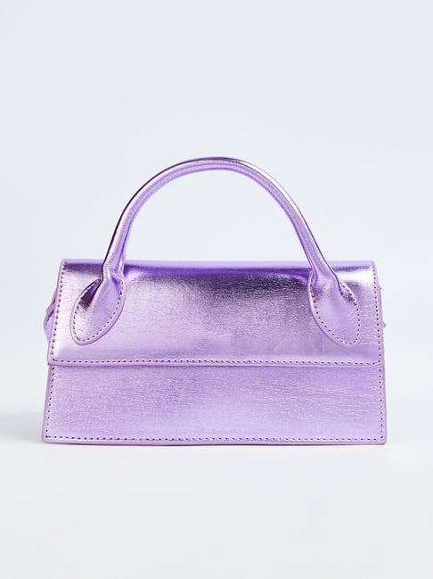 ginger by lifestyle purple solid sling handbag