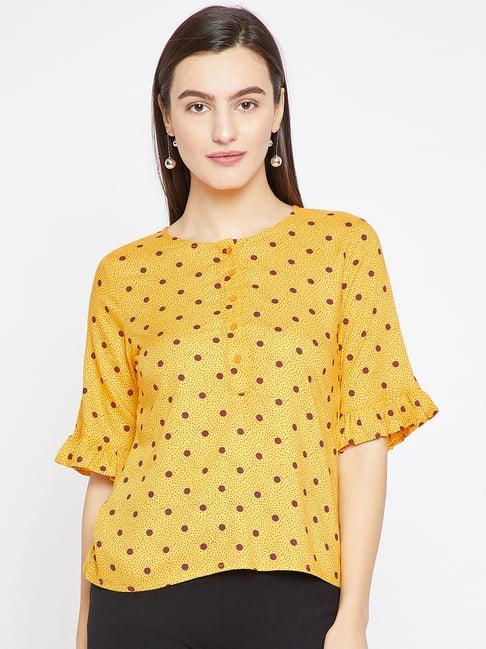 rare yellow polka dot top