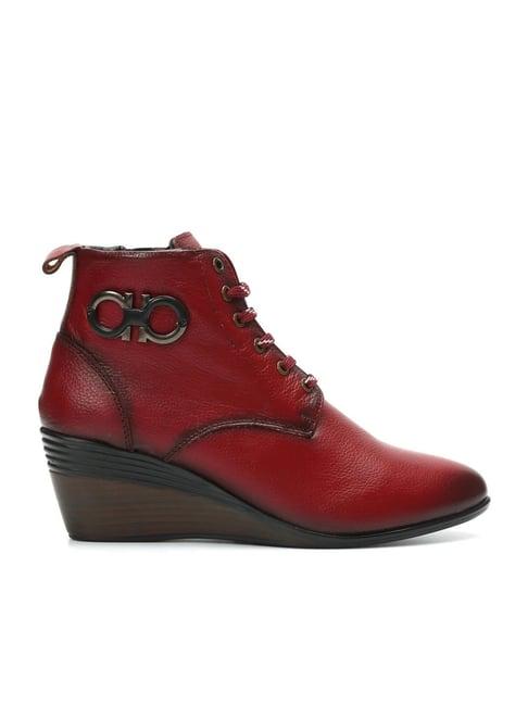 zoom shoes women's red wedge booties