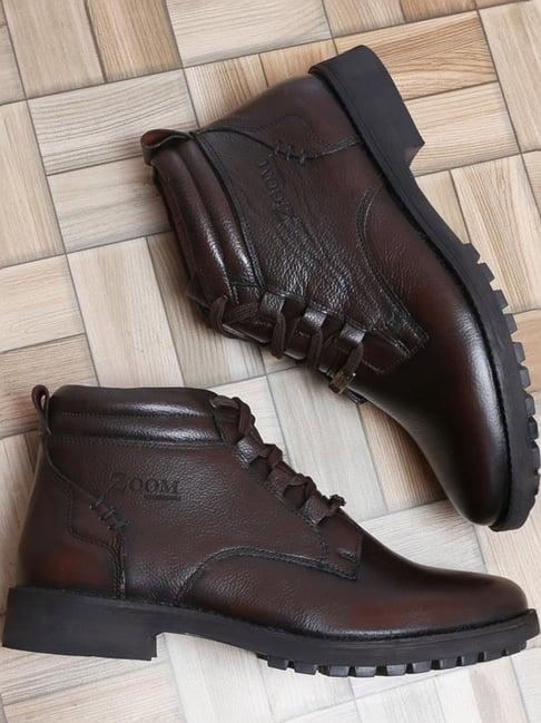 zoom shoes men's brown derby boots