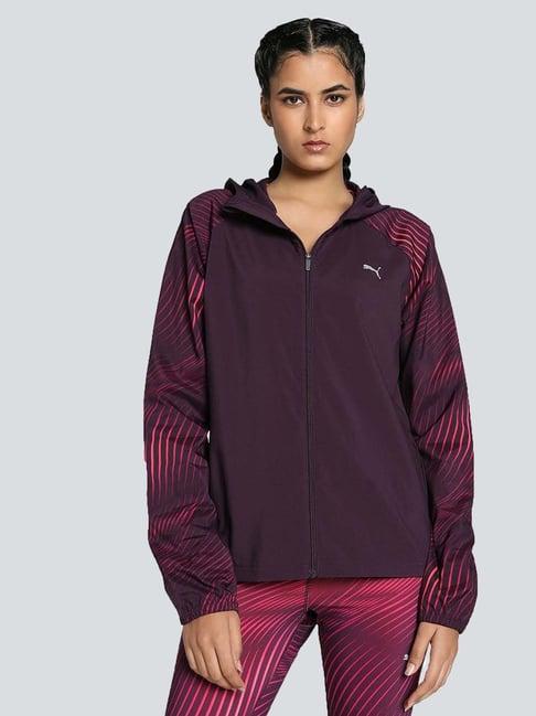 puma midnight plum printed sports jacket