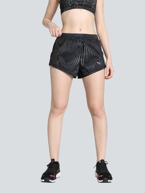 puma black printed sports shorts