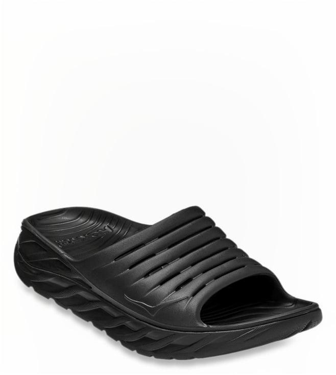 hoka men's ora recovery black slides