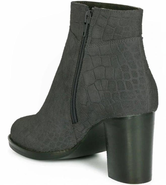 saint g grey fayette suede croco print leather ankle boots