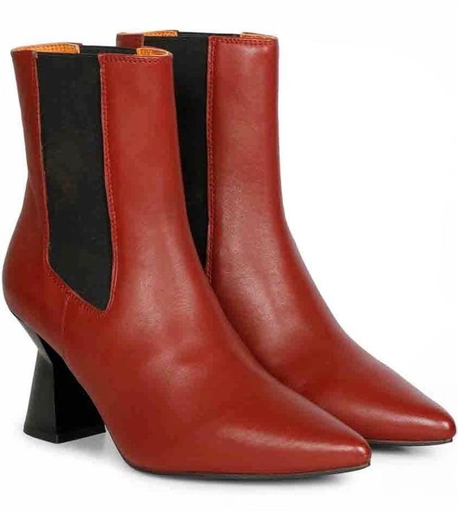 saint g rust elliana leather sculpted heel chelsea boots