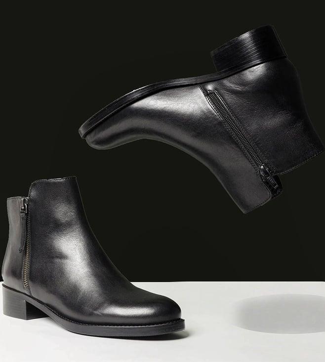 saint g imelda black leather handcrafted side zippers ankle boots