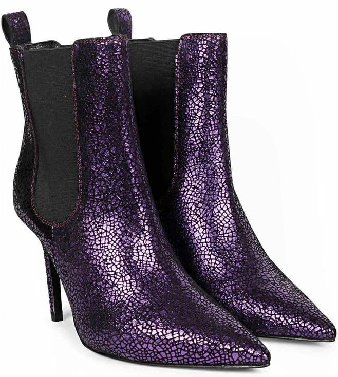 saint g arely purple leather kitten heel boots