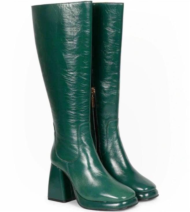 saint g green harrod patent leather long boots