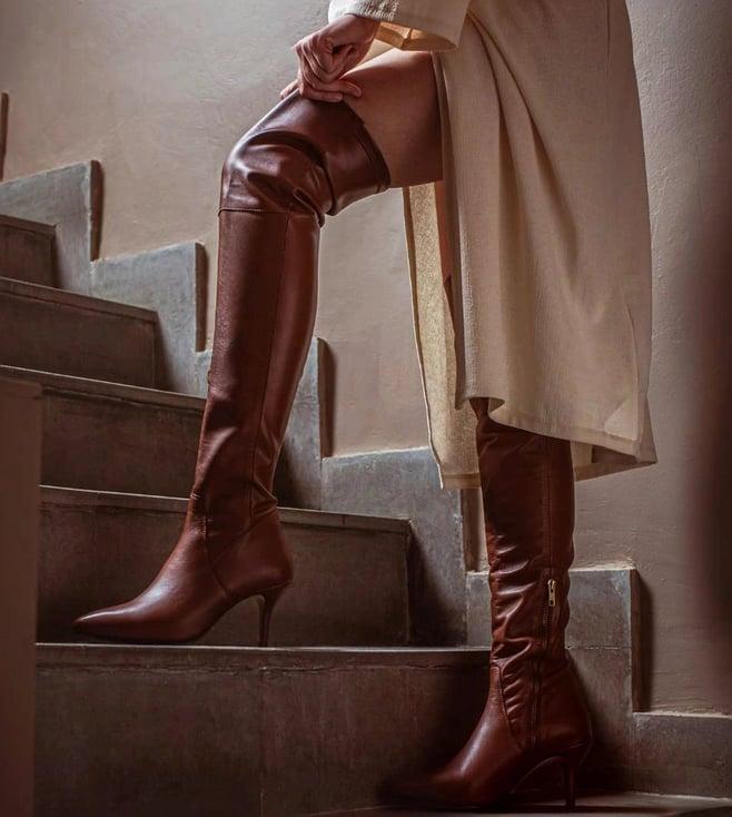 saint g brigitte cuoio stretch napa thigh high boots