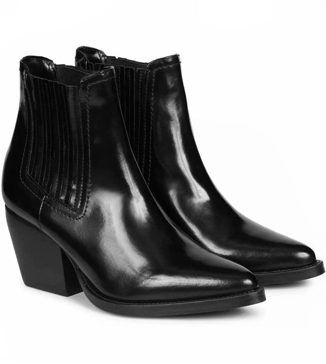 saint g eleanor black patent leather chelsea boots