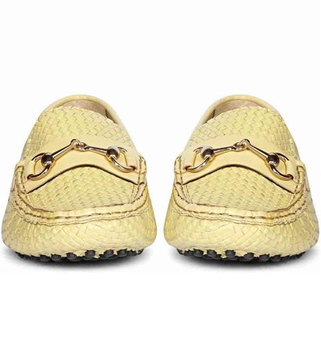 saint g lucy lime woven leather loafers