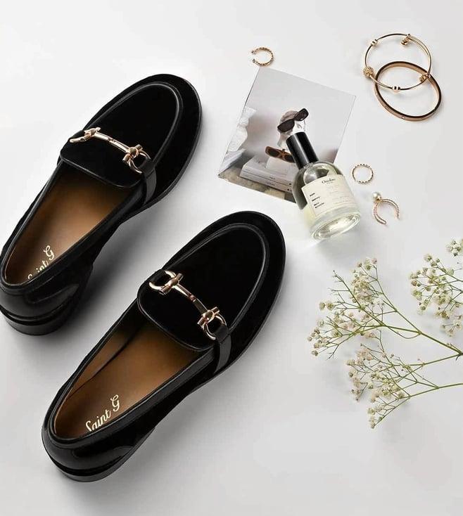 saint g cinzia black velvet moccasins