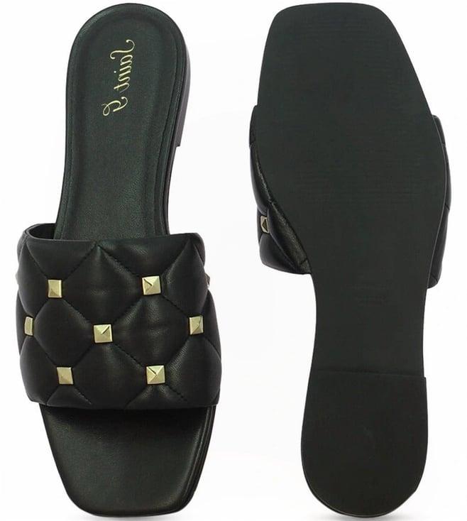 saint g ludovica black handcrafted leather slides