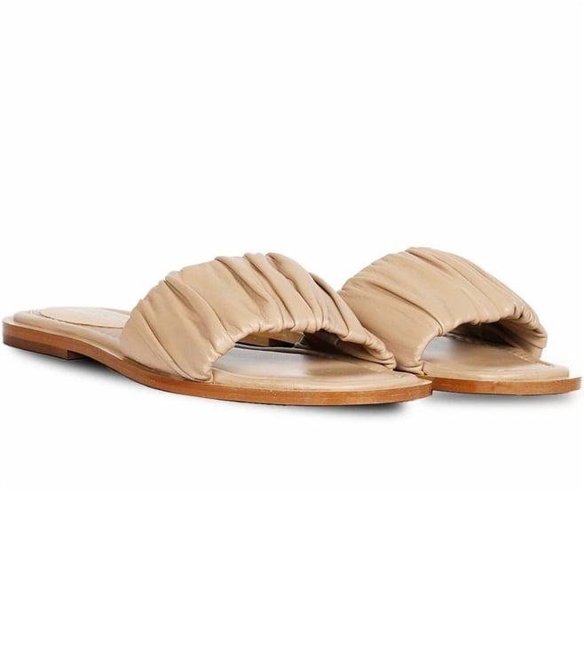 saint g beatrice beige handcrafted leather slides