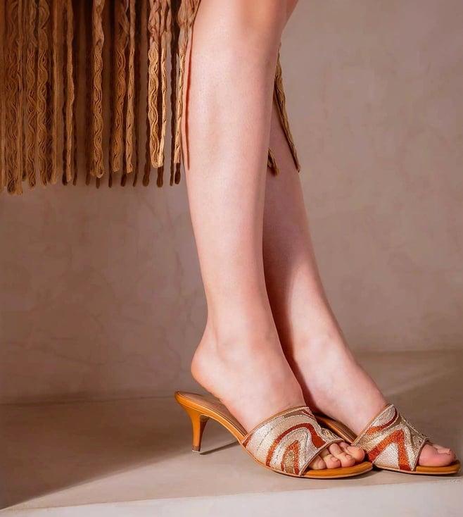 saint g rina multi brown leather low heel sandals