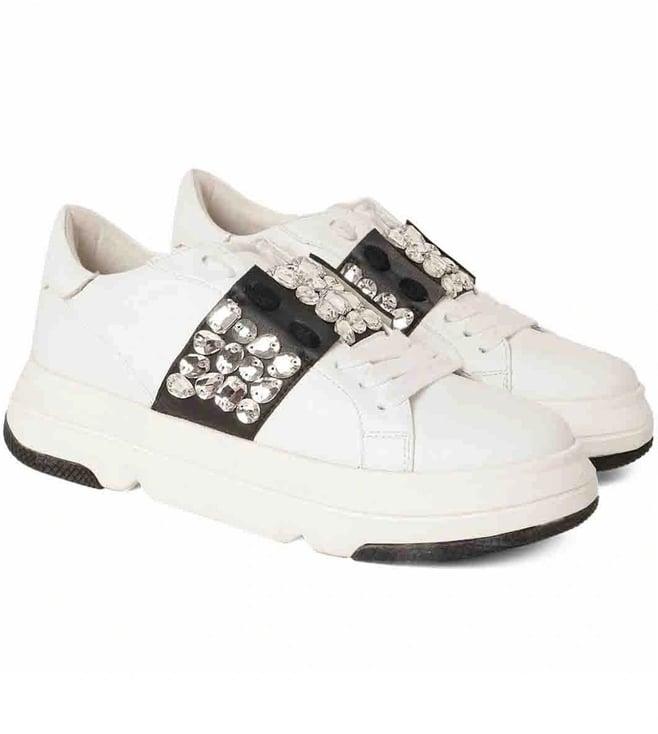 saint g aifric crystal white leather sneakers