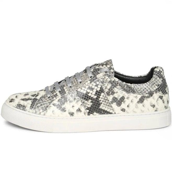 saint g elined grey python leather sneakers