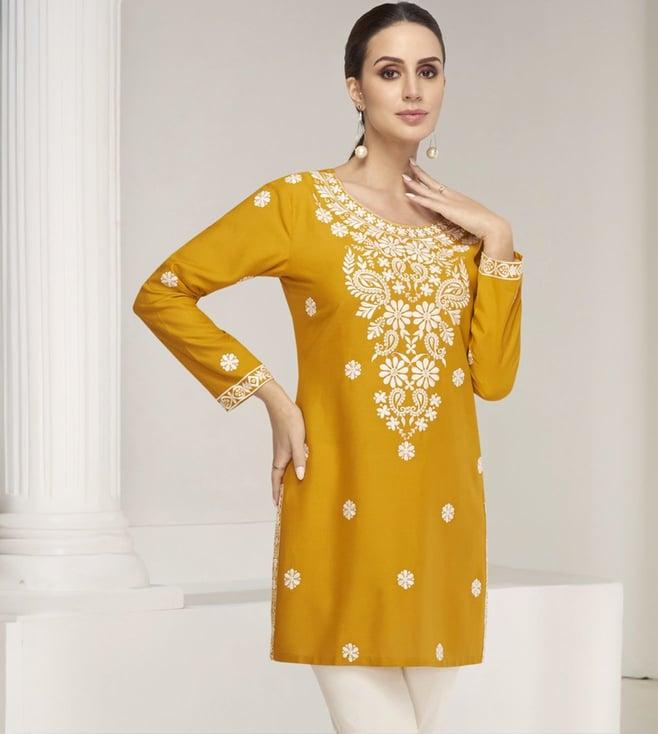 autumnlane yellow chetna amber embroidery kurta