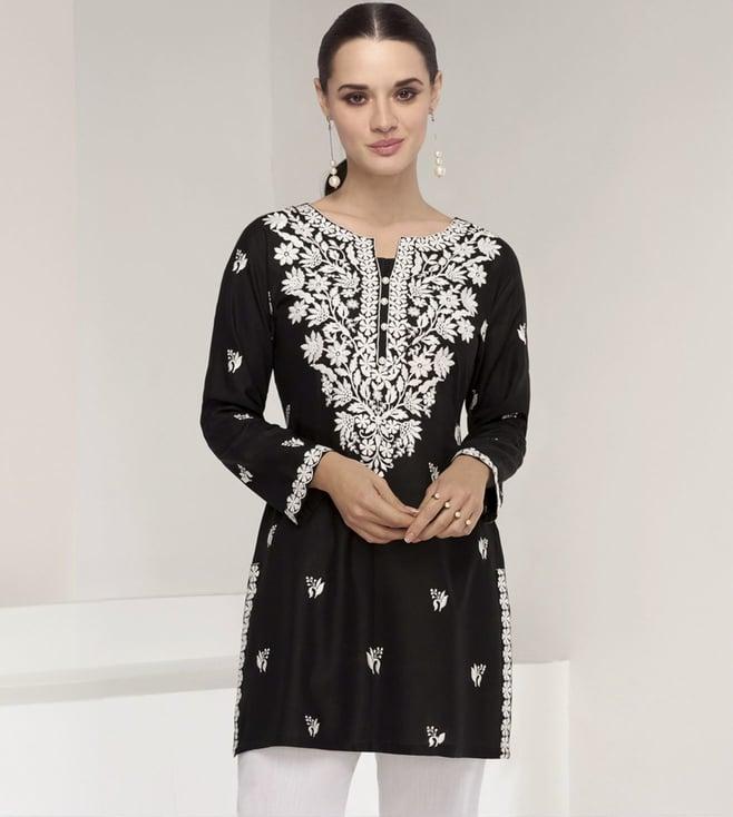 autumnlane black chetna swish embroidery kurta