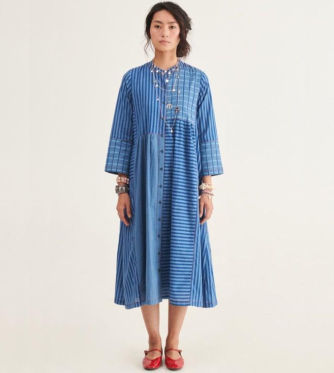 prakriti jaipur indigo panel dress