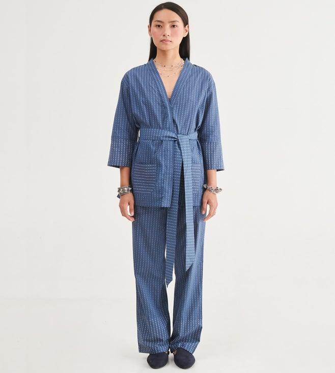 prakriti jaipur indigo jacket co-ord set