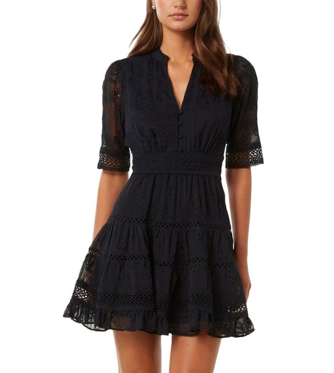 forever new navy lillian trim cut work regular fit mini skater dress