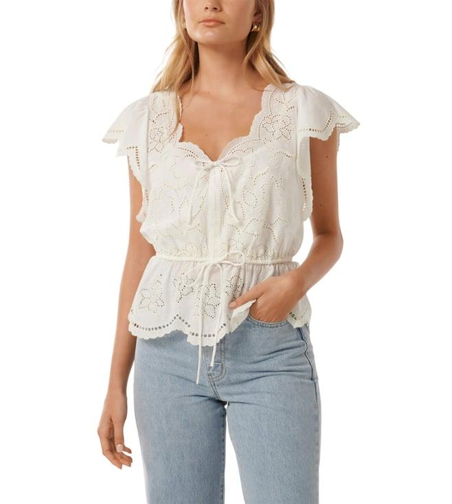 forever new porcelain emmy cut work regular fit blouse top