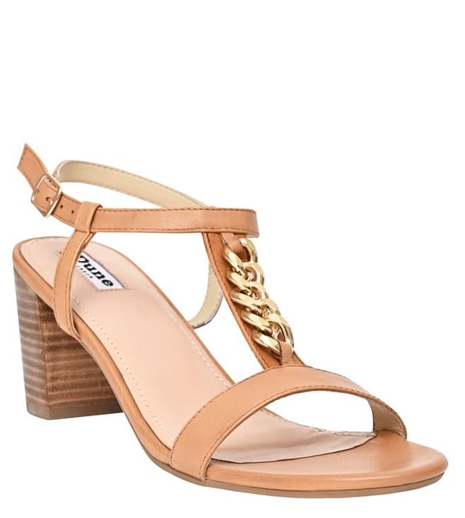 dune london women's jassmine tan back strap sandals