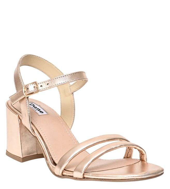 dune london women's marisia rose gold ankle strap sandals