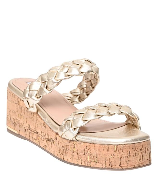 dune london women's kricket gold slide wedges