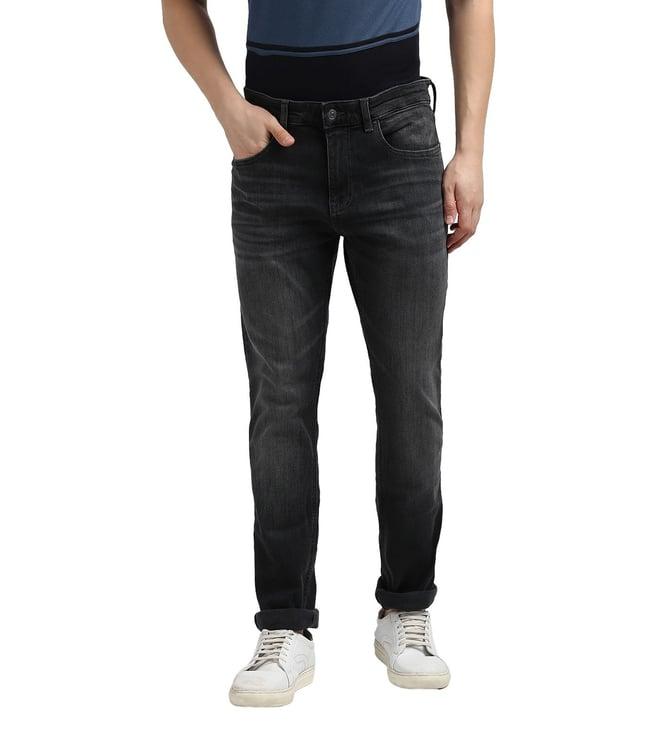 tommy hilfiger slim fit black lightly washed mid rise jeans