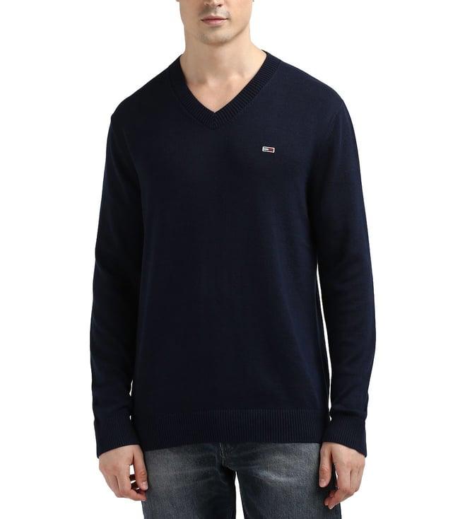 tommy hilfiger navy slim fit sweater