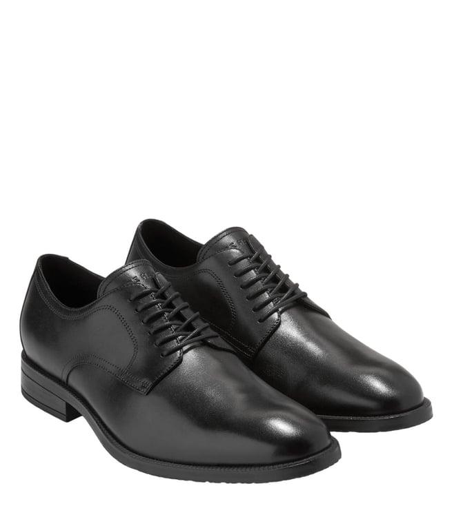 cole haan men's modern essentials plain toe black derby shoes