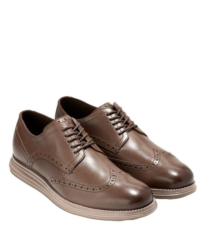 cole haan men's original grand wingtip light brown brogue shoes