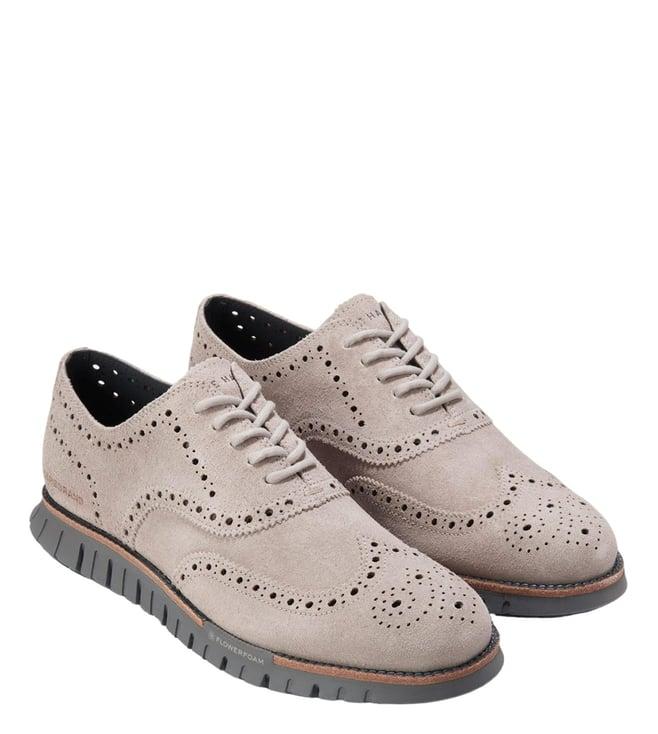 cole haan men's zerogrand remastered wingtip unlined off white brogue shoes