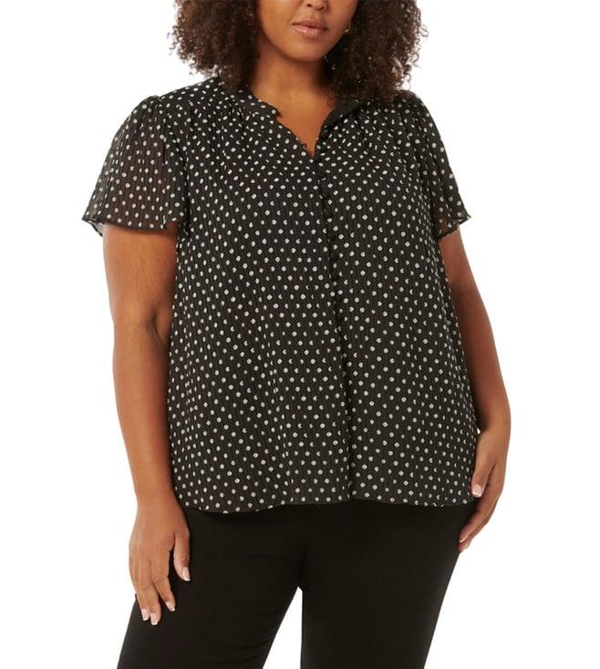 forever new dark navy polka dot regular fit tops