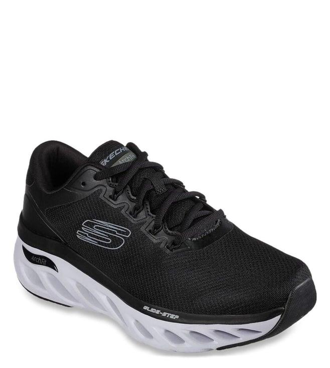 skechers men's archfitglide-step-highlighter black casual lace up shoe