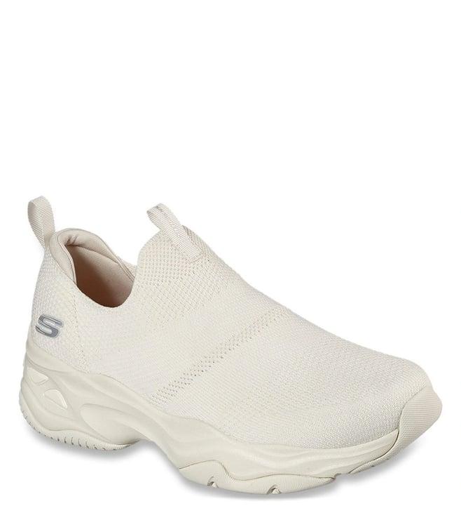 skechers women's d'lites 4.0-perfect flow off white casual slip on shoe