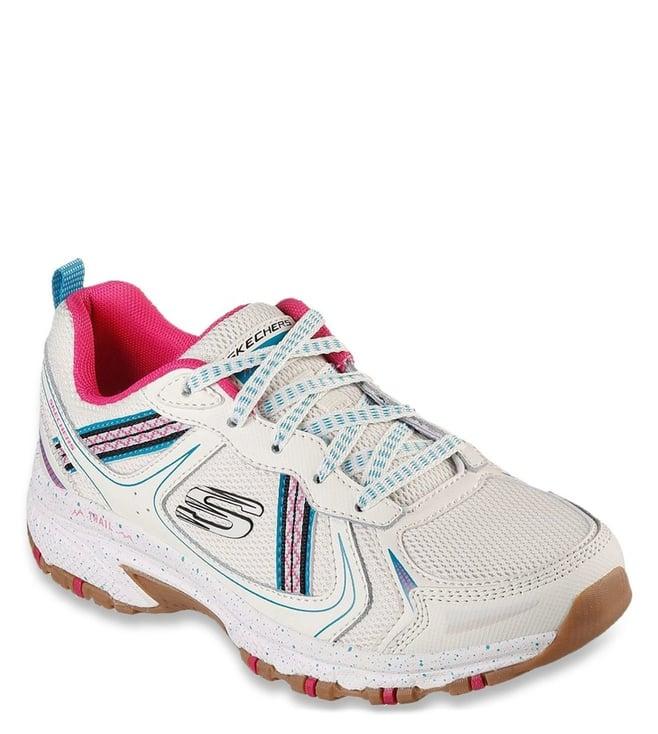 skechers women's hillcrest - vast adventure off white pink casual lace up shoe