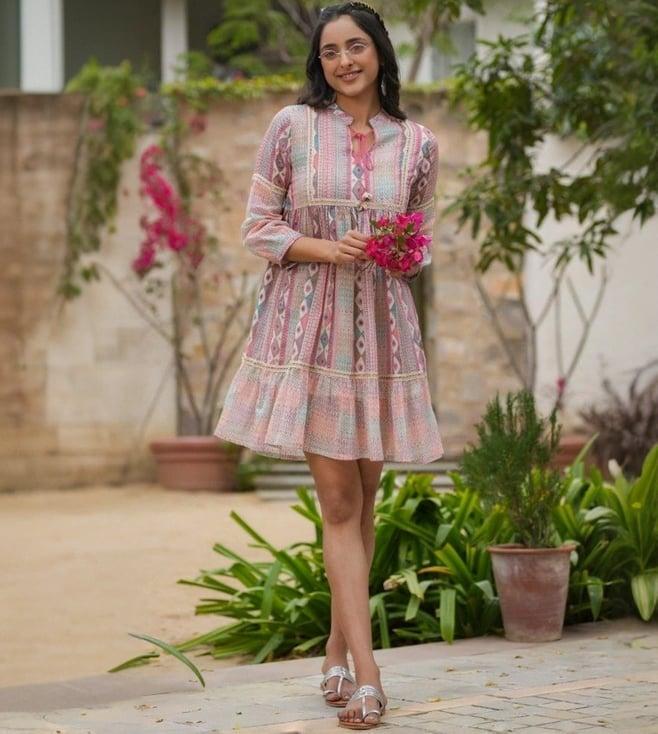 autumnlane pink jasheela candy printed cotton dress