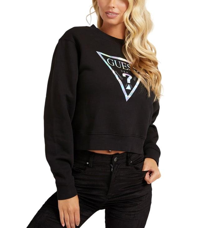 guess black logo regular fit sweatshirt