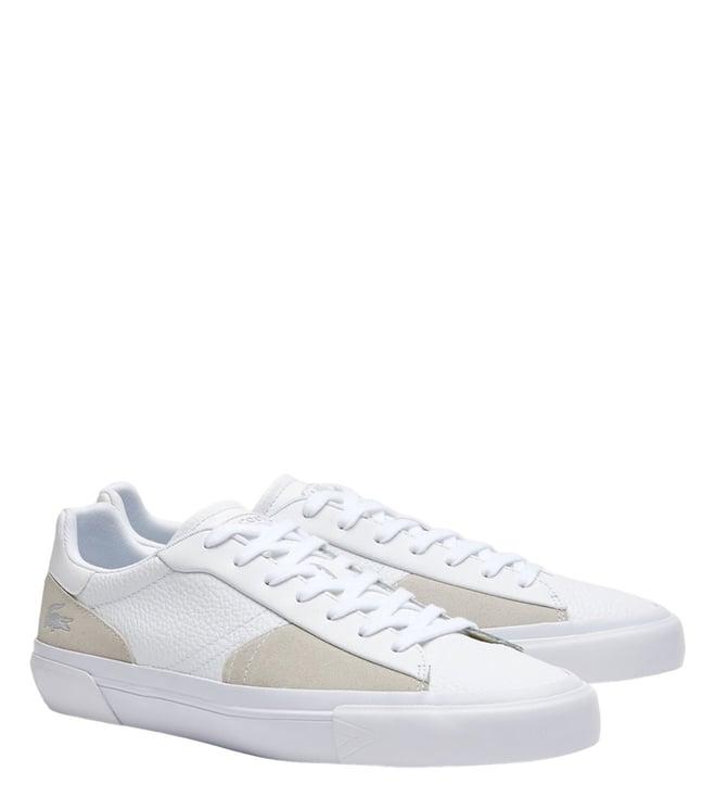 lacoste men's l006 white trainers