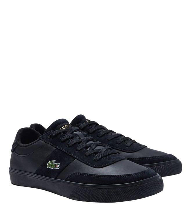 lacoste men's court master pro black trainers